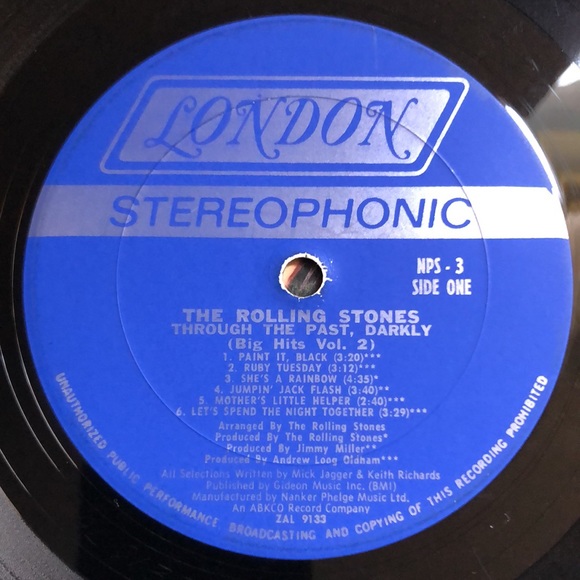 The Rolling Stones Through The Past, Darkly Vinyl Lp '69 - Picture 6 of 9